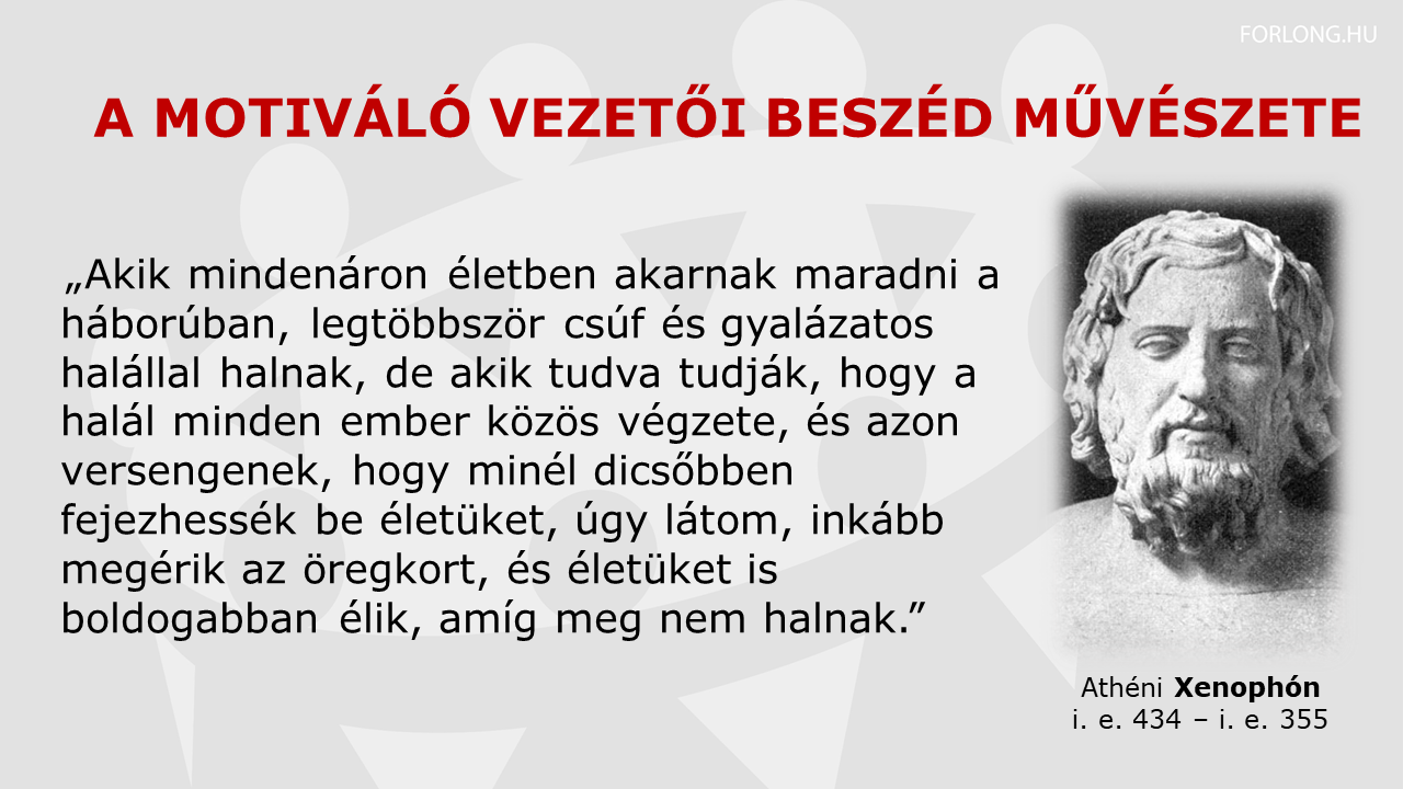 A motiváló vezetői beszéd művészete - érvelés, más megvilágításba helyezés