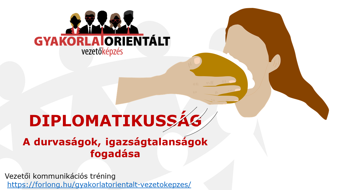 Diplomatikusság - durvaságok, jogtalan kritikák fogadása - gyakorlatorientált vezetőképzés