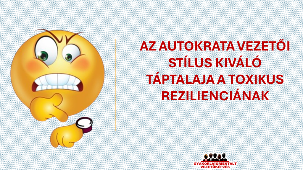 Toxikus reziliencia - autorata vezetői stílus - vezetőképzés - stresszkezelés vezetőknek