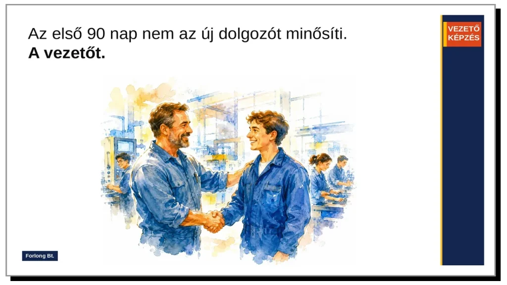 Új dolgozó beillesztése az első 90 napban – frontvonali vezető szerepe termelő cégnél