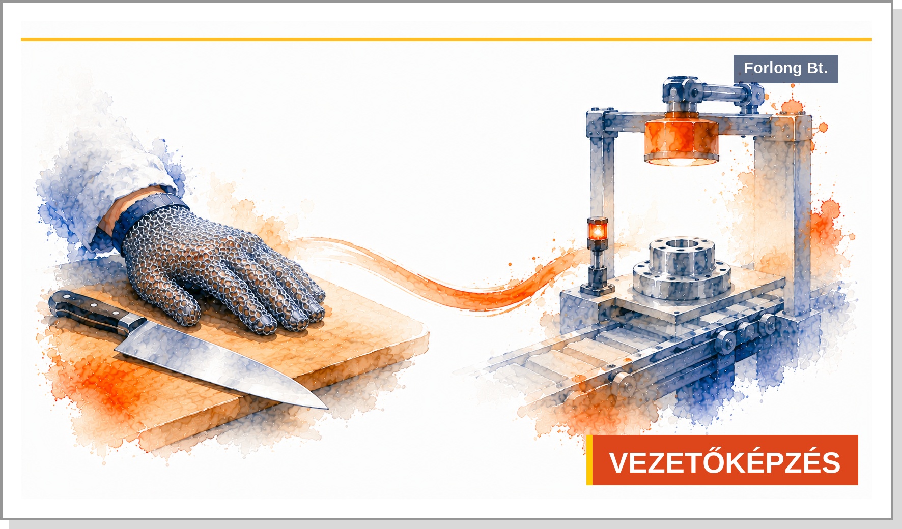 Poka-yoke a gyakorlatban: fém lánckesztyű a kés mellett – a folyamatot tesszük hibabiztossá, nem az embert hibátlanná, Forlong Bt.