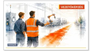 Teljesítményértékelés és visszajelzés tréning vezetőknek: műszakvezető mutatja az utat a dolgozónak a modern gyárban – Forlong Bt.
