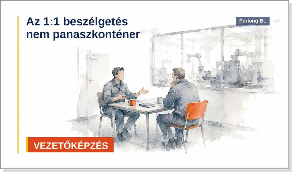 Panaszkodó munkatárs négyszemközti beszélgetésen a csoportvezetővel